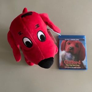 NEW BUNDLE Clifford the Big Red Dog BLU RAY DVD and Digital Code and Plush Toy
